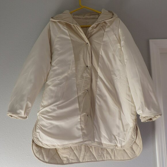 NWT White closet womens olsen short coat/jacket hooded size M/L cream #TF8187 - Picture 3 of 10